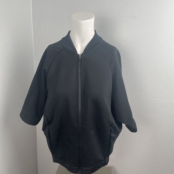 Nike Size XS Women Black Athletic DriFit Full Zip Short Sleeve Track Jacket EUC - Picture 4 of 13